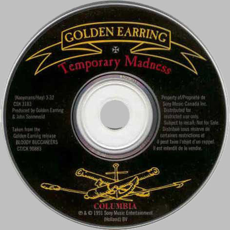 Golden Earring Temporary Madness Canada promo cdsingle 1991